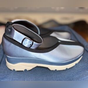 All Black Pima Light Blue Around The Ankle Sneakers Size 39